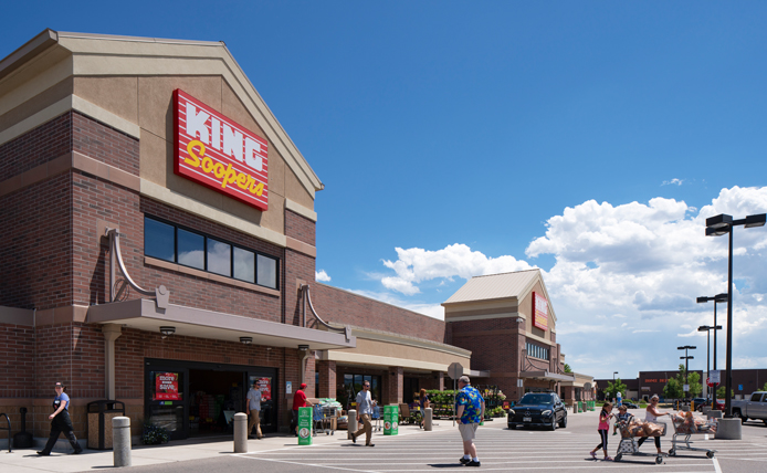 King Soopers with people entering the store