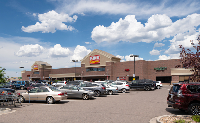 King Soopers with cars in front of the store