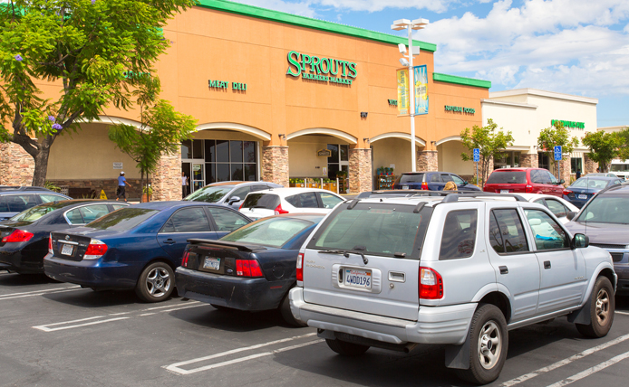 Sprouts storefront in Brixmor retail shopping center