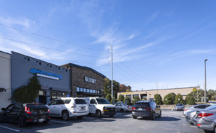 Busy parking lot at Connexion shopping center