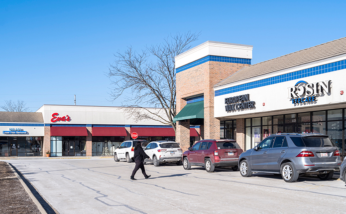 Storefronts at Ravinia Plaza; completed acquisition