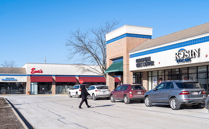 Storefronts at Ravinia Plaza; completed acquisition