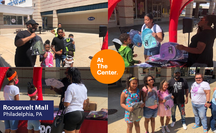 Backpack giveaway event in Dallas and Philadelphia. 