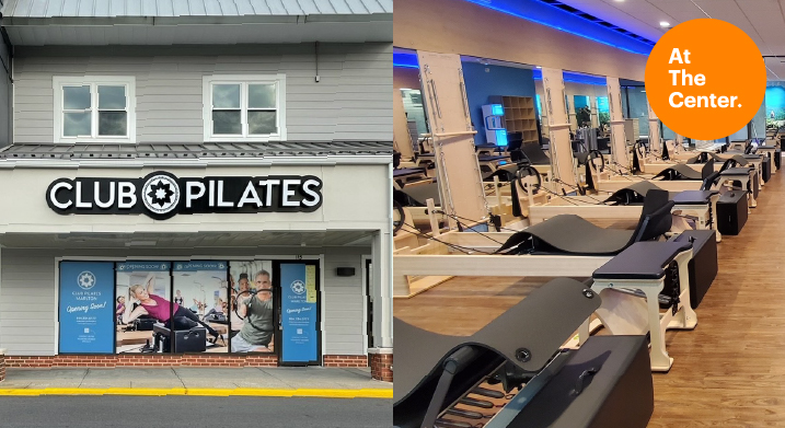Club Pilates store front and treadmills at Marlton Crossing