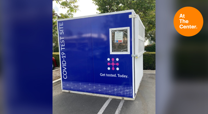 Santa Paula Covid Testing Kiosk Box in Parking lot
