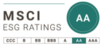 MSCI ESG Ratings AA graphic.