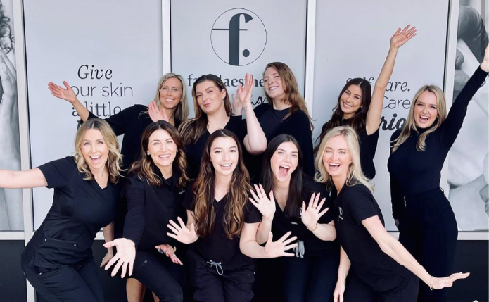 Group photo of employees from a spa