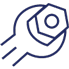 Icon of wrench with gear