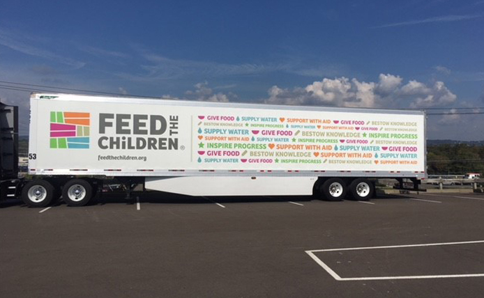 Feed the Children organization 18-wheeler truck