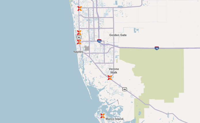 Retail shopping center locations in Naples, FL market