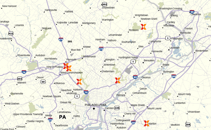 Philadelphia Tour Map