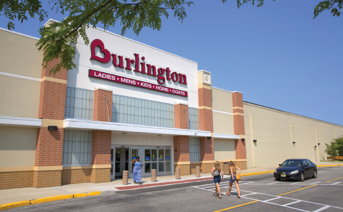 Exterior of Burlington at Marlton Crossing shopping center in Marlton, New Jersey