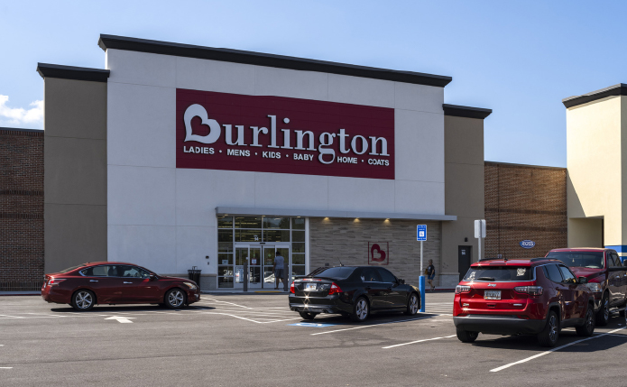 Parking lot in front of Burlington store.