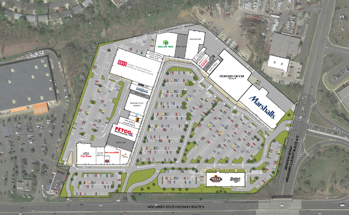 Site plan for Old Bridge Gateway shopping center