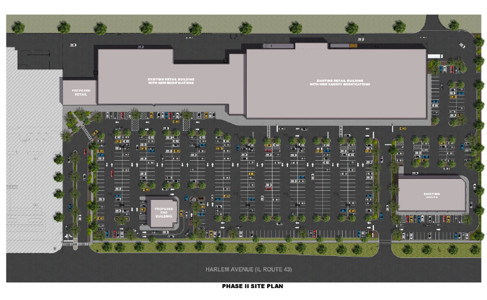 Site plan with grey blocks for buildings.