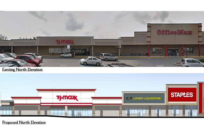 Rendering retail space at WaterTower Plaza, Leominster, MA