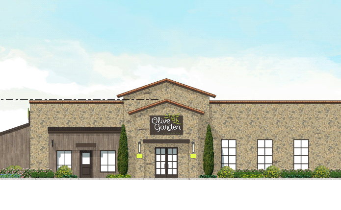 Elevation rendering of Olive Garden