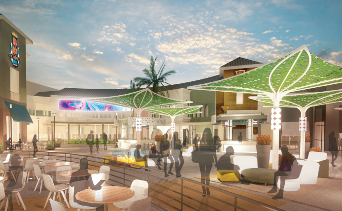 Rendering of Pointe Orlando Pedestrian Courtyard