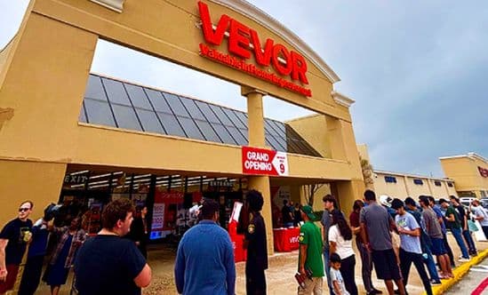 Crowd at the grand opening of Vevor at Jones Square shopping center.