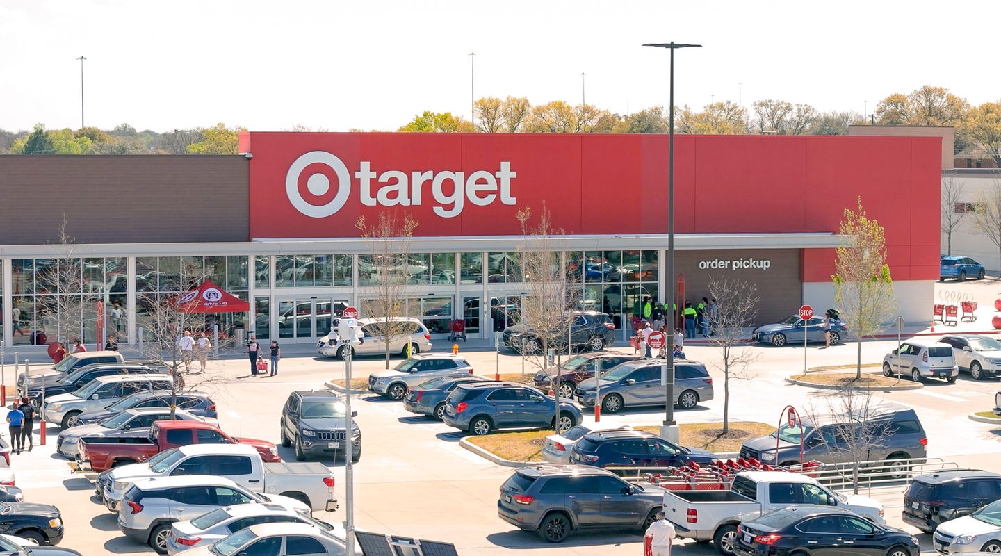 New Target store at Wynnewood Village in Dallas, TX, showcasing a modernized storefront, improved pedestrian access, and upgraded site design as part of the shopping center redevelopment.